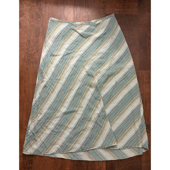 Lane Bryant Dresses & Skirts - Lane Bryant Linen Blend Striped Maxi Skirt Blue Green Plus Size 18/20